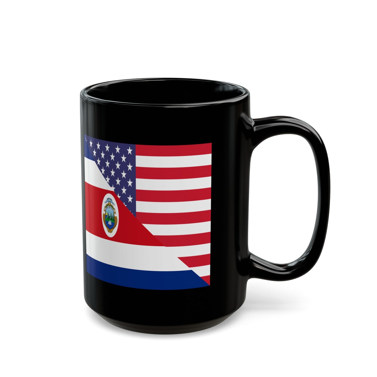 Costa Rican American Flag USA Black Mug (11oz, 15oz)