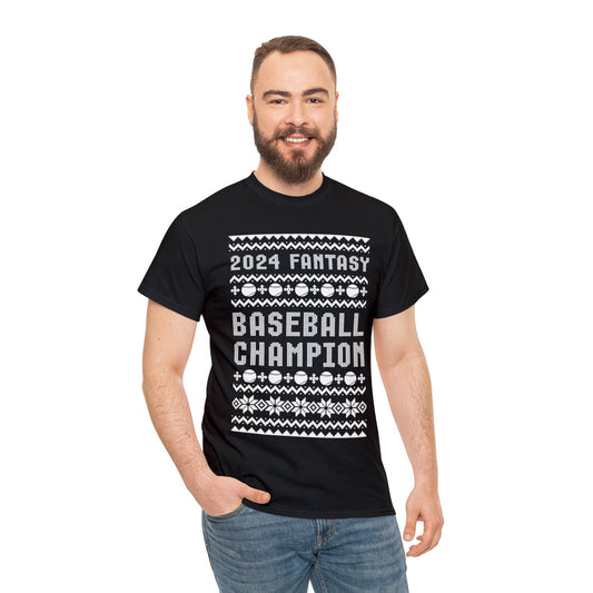2024 Fantasy Baseball Champ Ugly Christmas T-Shirt | Unisex Tee Shirt