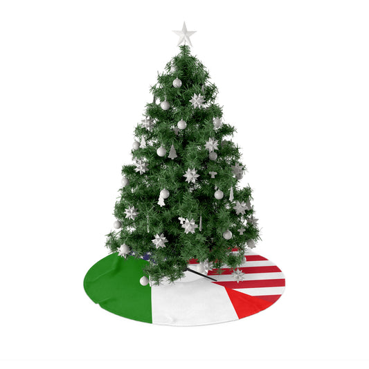 Italian American Flag Italy Italiano USA Christmas Tree Skirt