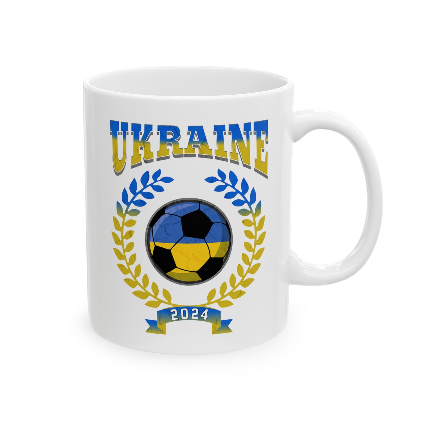 Ukraine 2024 Soccer Football Championship Games Ukrainian Team Ceramic Mug 11oz, 15oz Cup