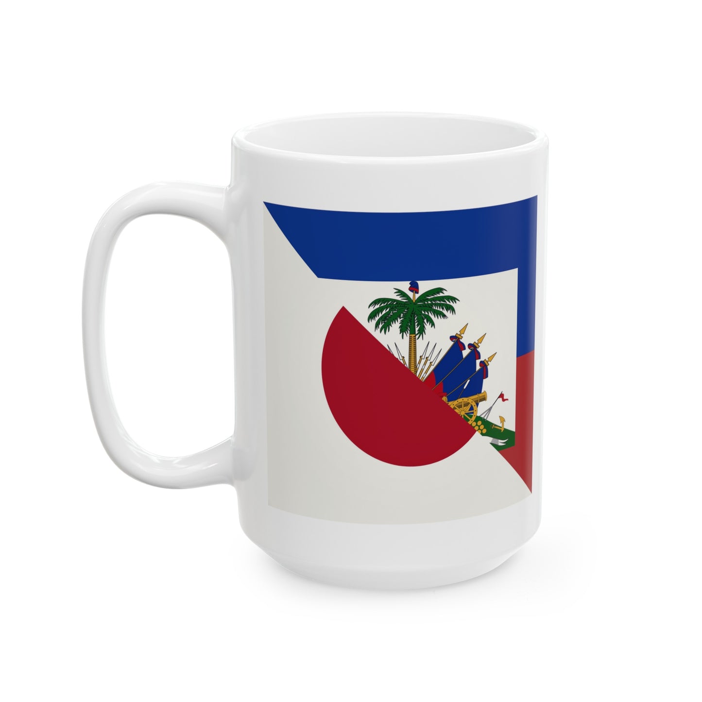 Haitian Japanese Flag | Half Haiti Japan Ceramic Mug 11oz, 15oz Cup