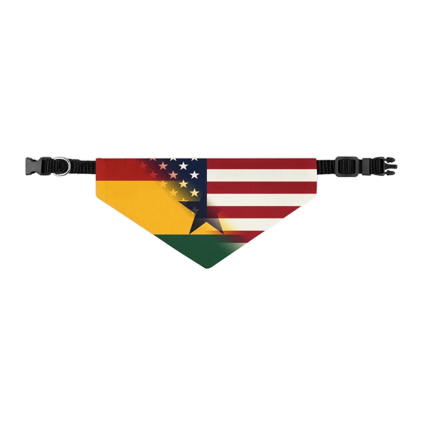 Half Ghanaian American Flag Pet Bandana Collar | USA US Ghana Dog Cat