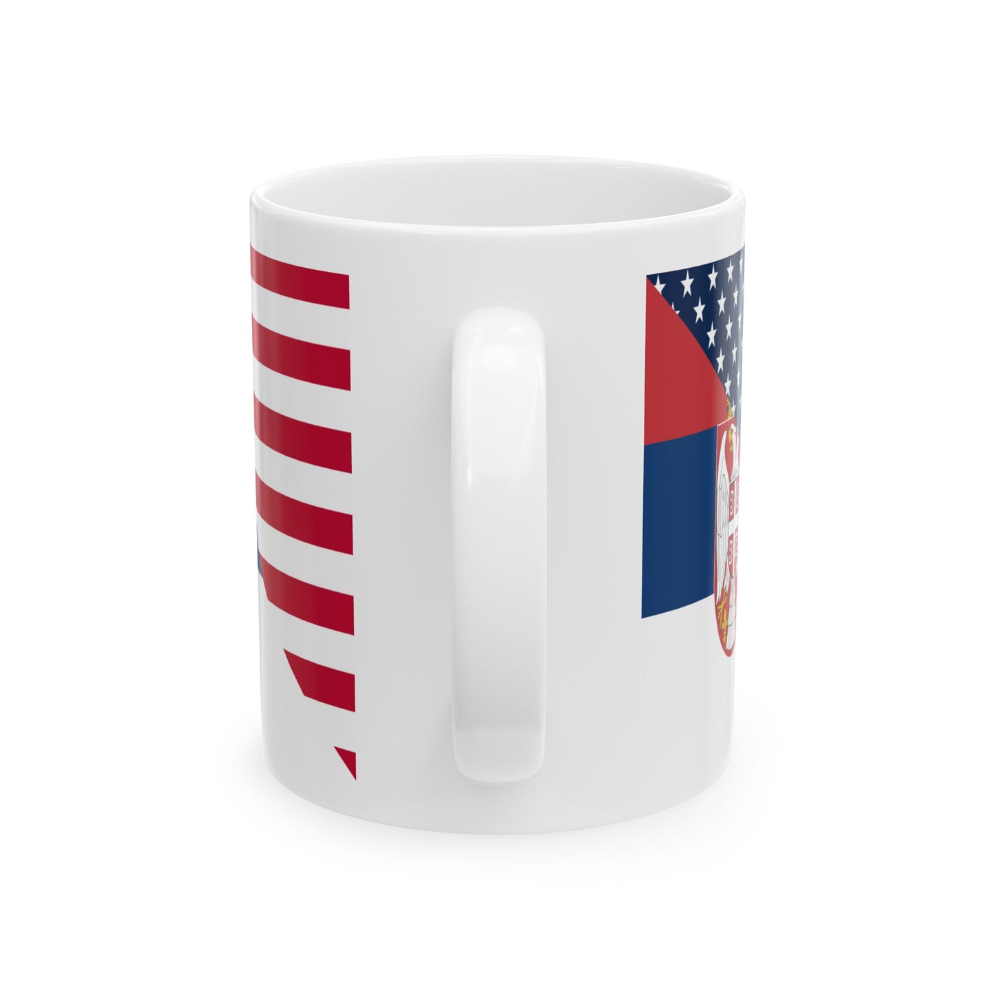 Serbian American Flag Half Serbia USA Ceramic Mug 11oz, 15oz Cup