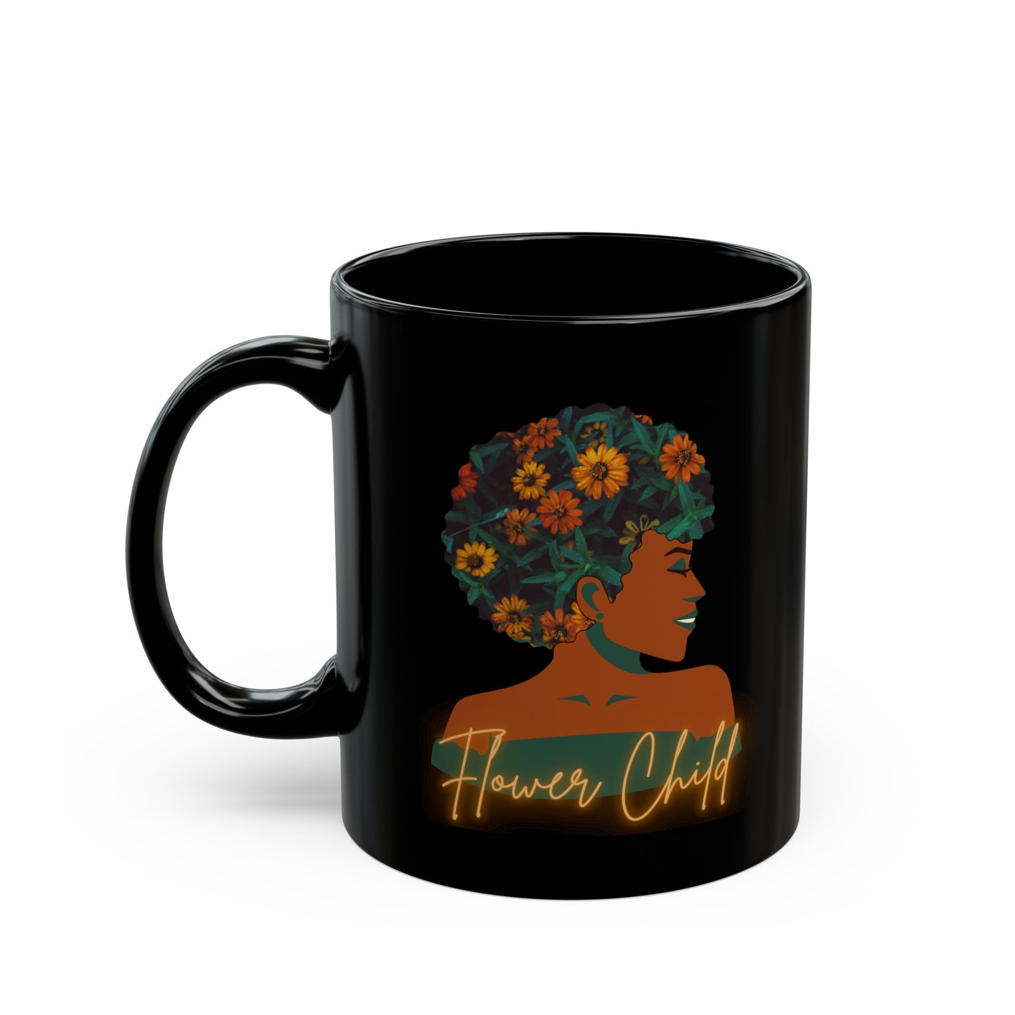 Flower Child Black Black Mug (11oz, 15oz)