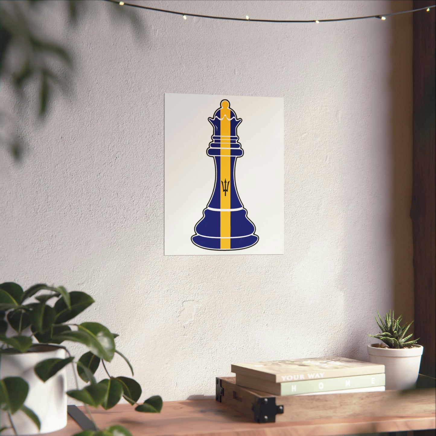 Bajan Queen Flag Chess Piece Barbados Premium Matte Poster