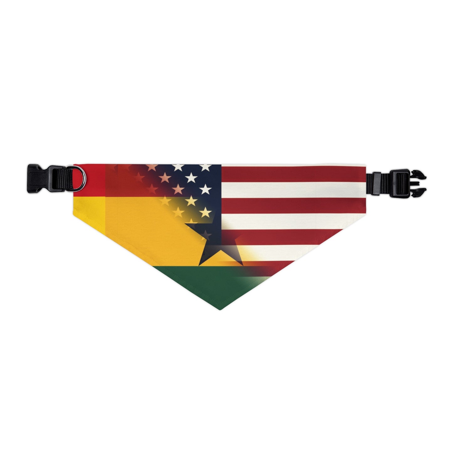 Half Ghanaian American Flag Pet Bandana Collar | USA US Ghana Dog Cat