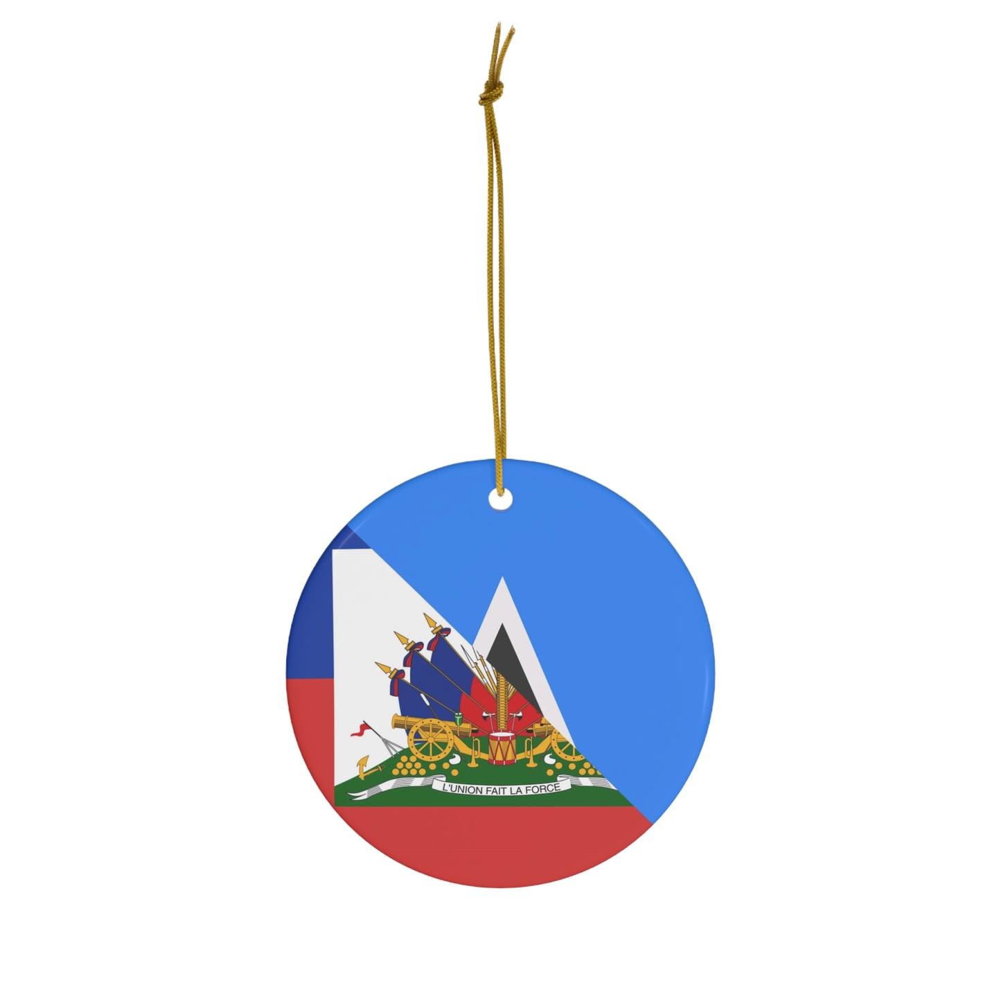 Haiti St Lucia Flag Haitian 2 Ceramic Ornament | Christmas Tree Ornaments