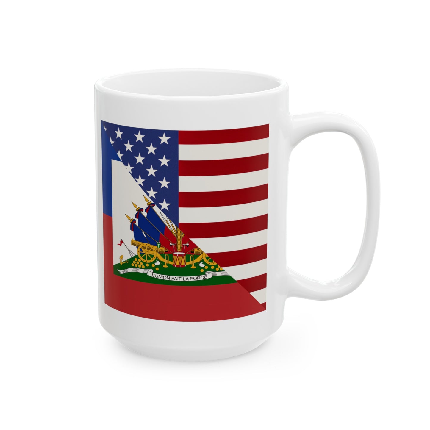 Haiti America Flag | Half Haitian American Flag Ayiti Ceramic Mug 11oz, 15oz Cup