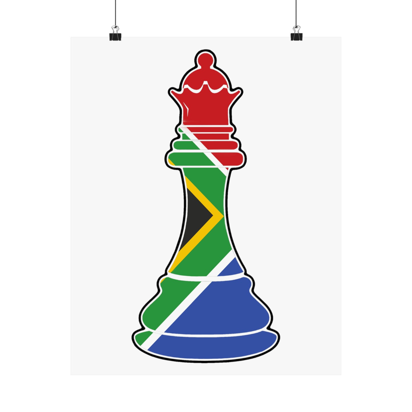 South African Queen Flag Chess Piece SA Premium Matte Poster