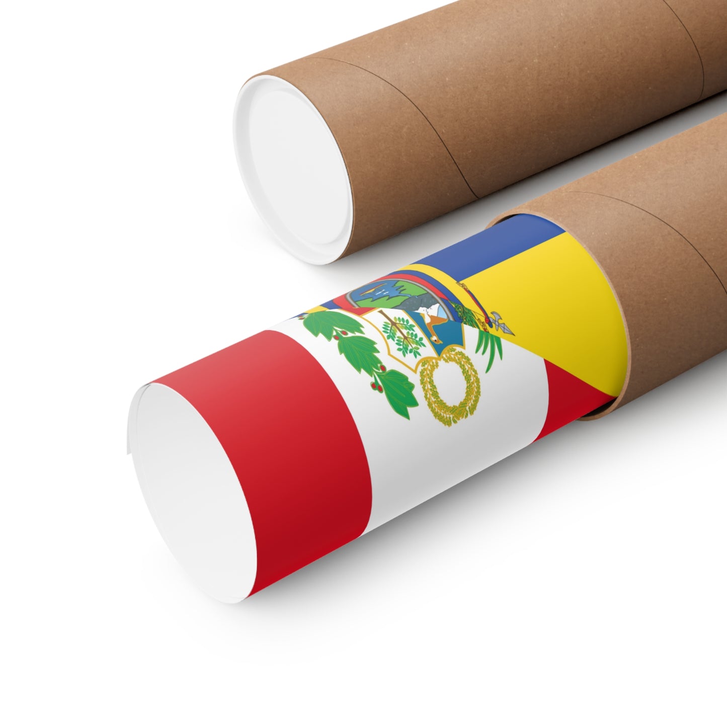 Peru Ecuador Flag Peruvian Ecuadorian Premium Matte Poster