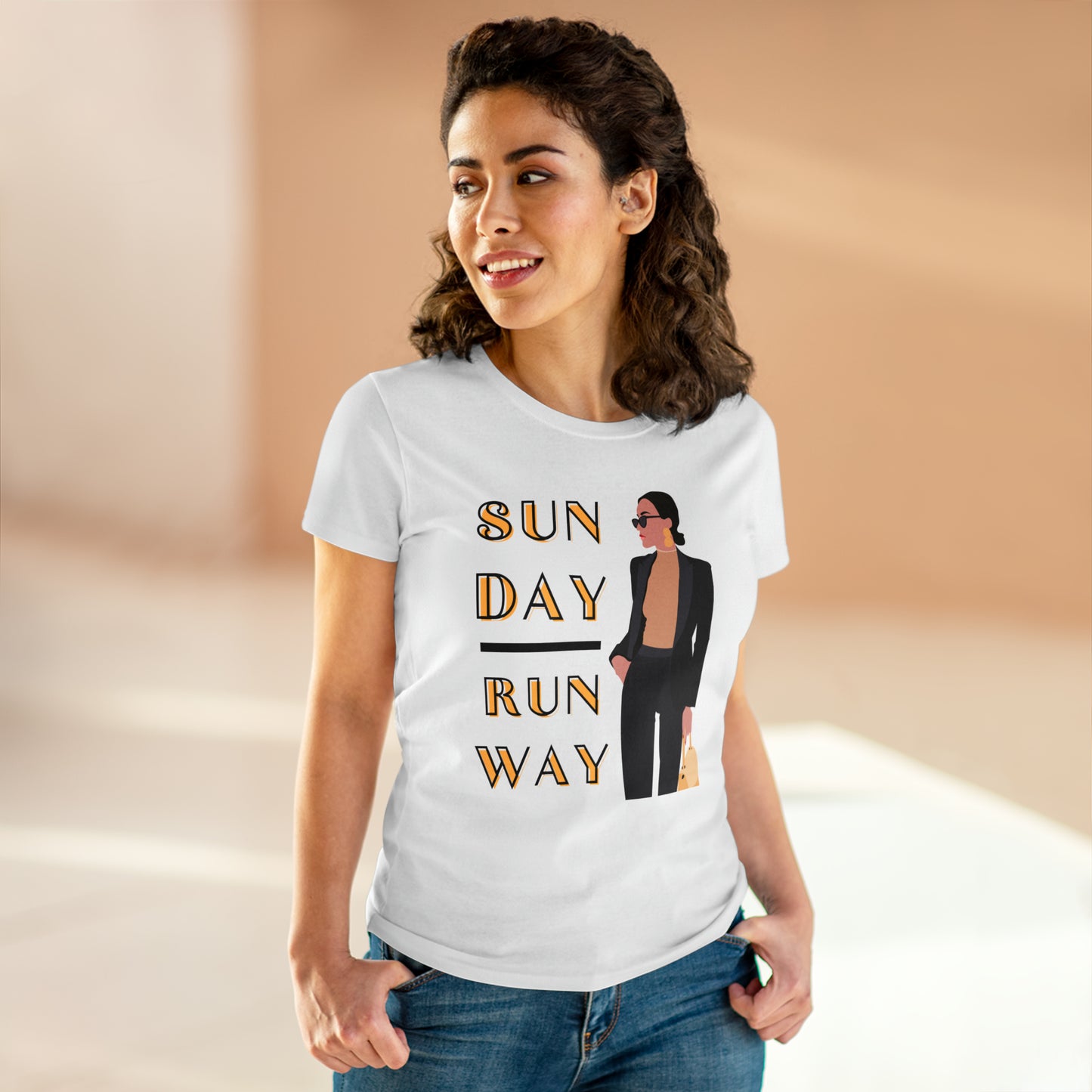 Women's Sunday Runway | Brunch Fashion Sunday Funday Cotton Tee Shirt
