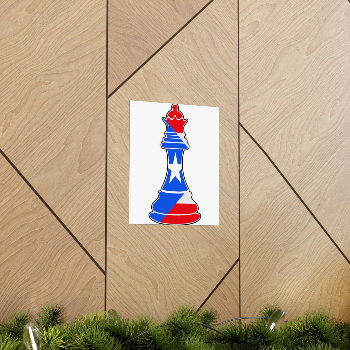 Puerto Rican Queen Flag Chess Piece Boricua Premium Matte Poster