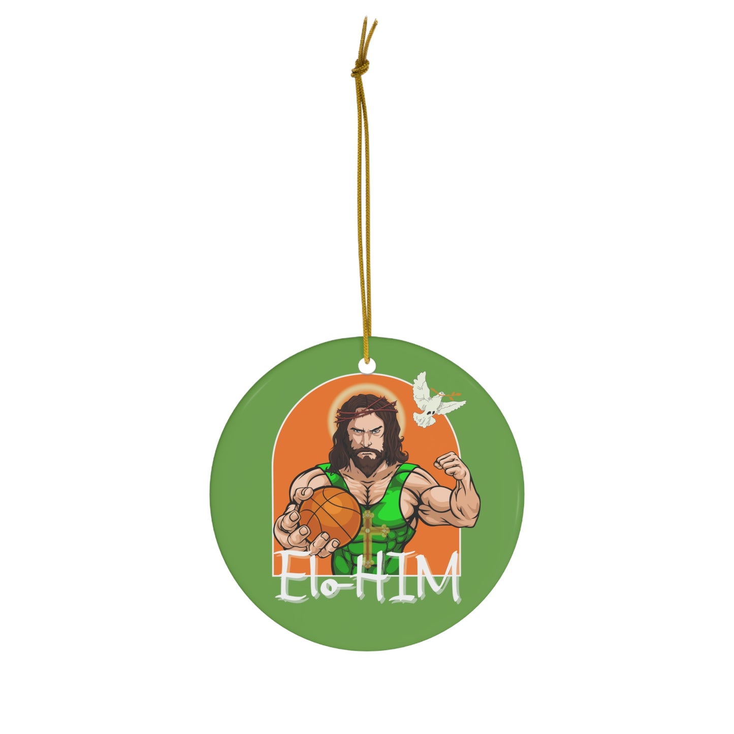 Jesus is Him EloHim Basketball Funny Ceramic Ornament | Christmas Tree Ornaments