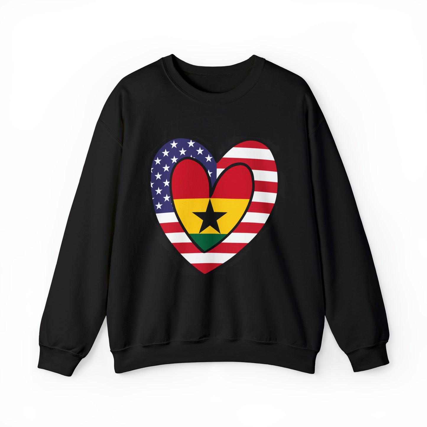 American Ghanaian Flag Inner Heart USA Ghana  Unisex Sweatshirt