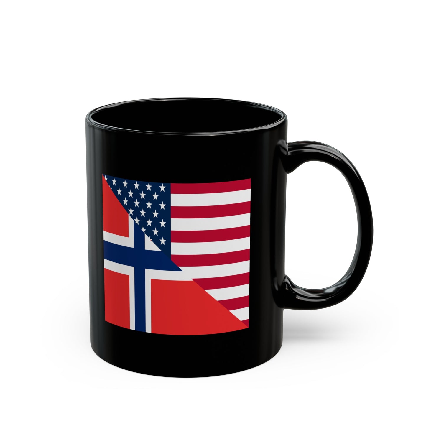 Norwegian American Flag Norway USA Black Mug (11oz, 15oz)