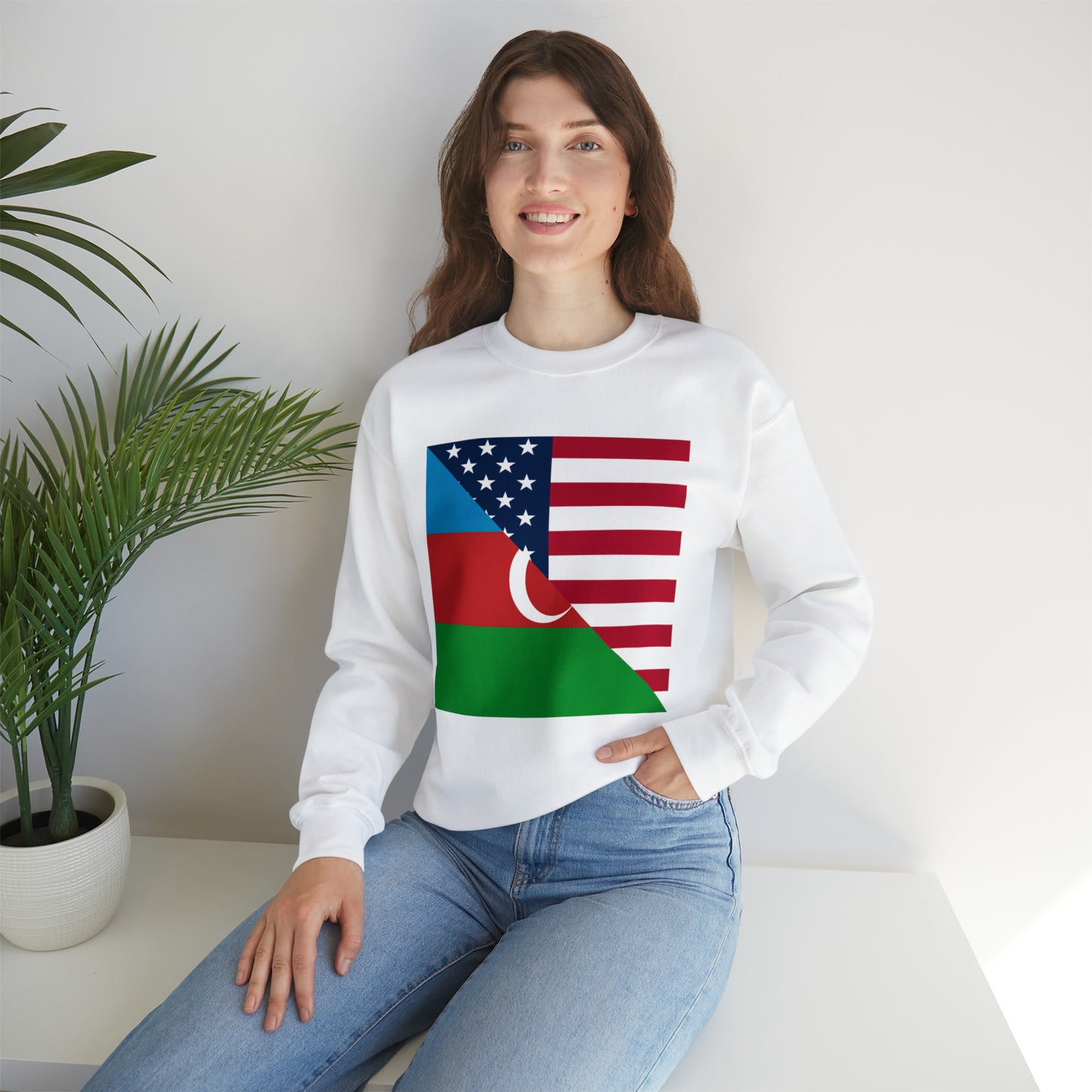 Azerbaijan American Flag USA Unisex Sweatshirt