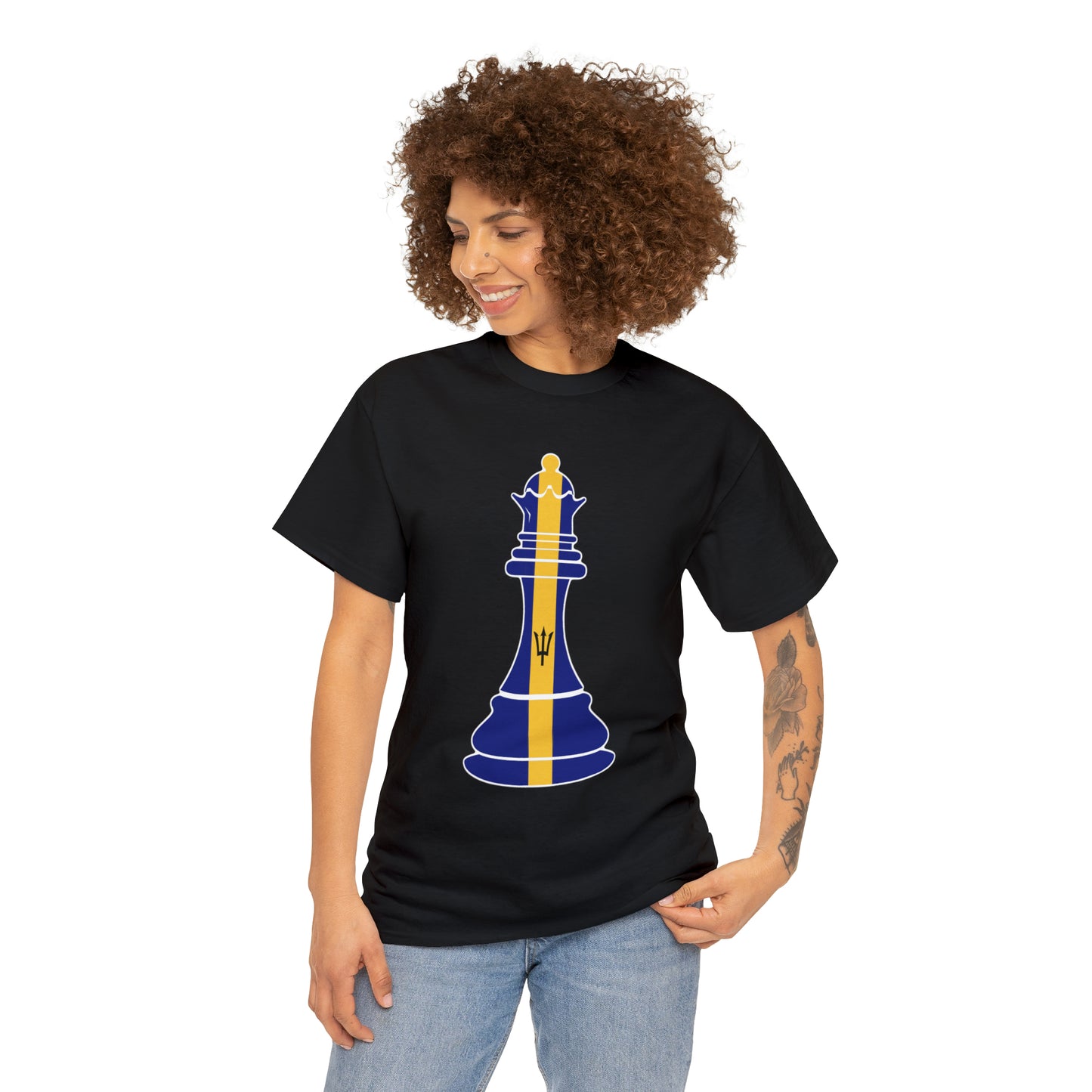 Bajan Queen Flag Chess Piece Barbados T-Shirt | Unisex Tee Shirt