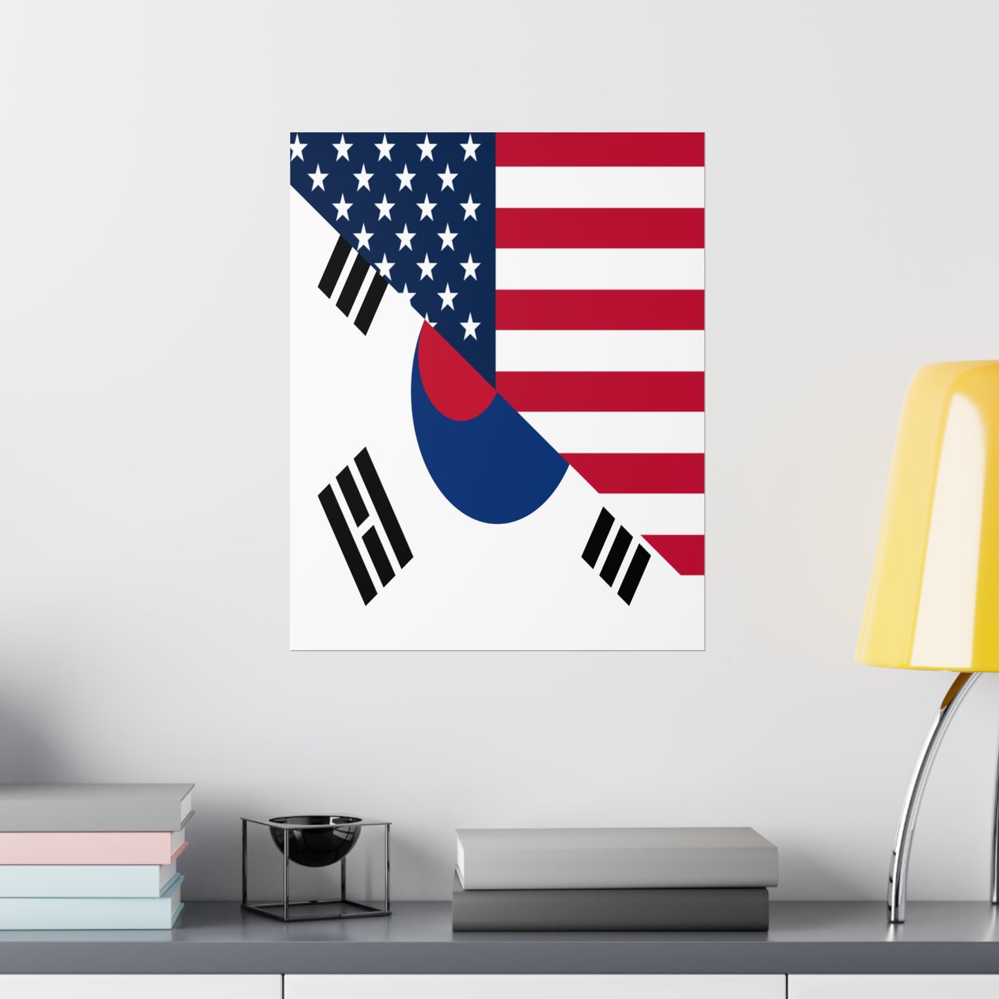 South Korean American Flag Half South Korea USA Premium Matte Poster