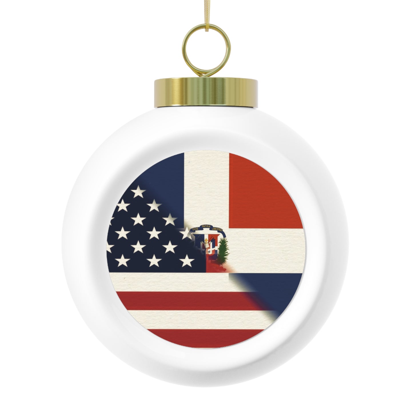 Dominican Republic America Flag | US D.R. Christmas Tree Ball Ornament