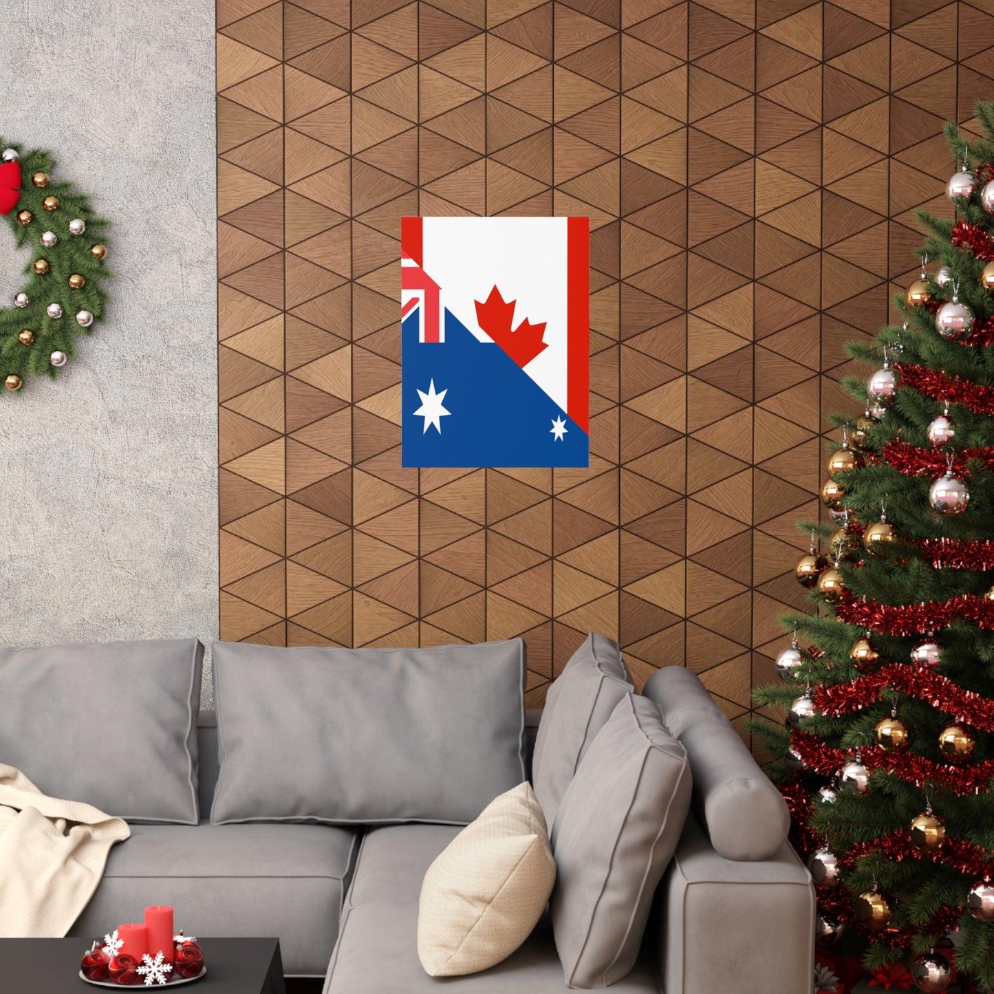 Australian Canadian Flag Half Australia Canada Premium Matte Poster