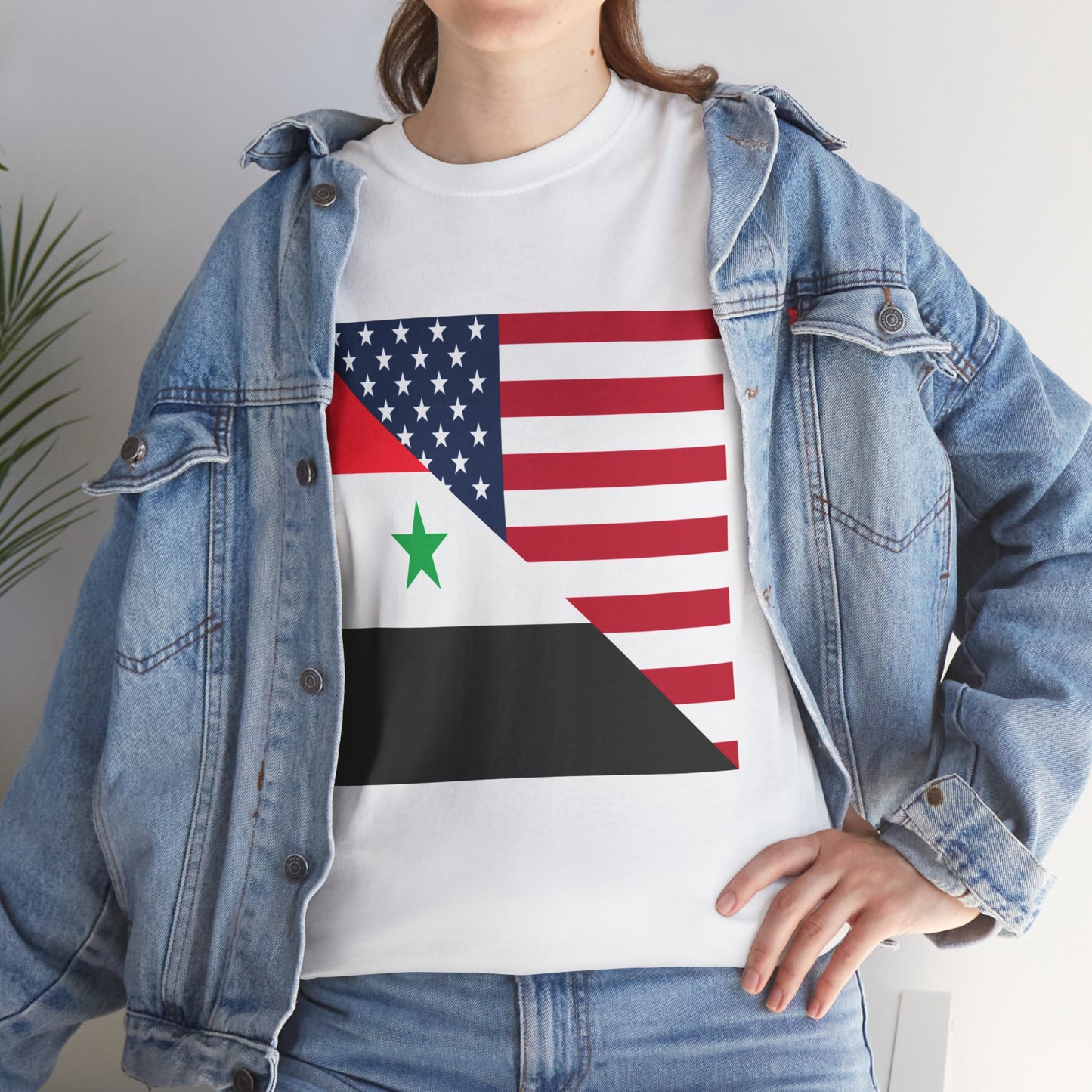 Syrian American Flag Half Syria USA T-Shirt | Unisex Tee Shirt