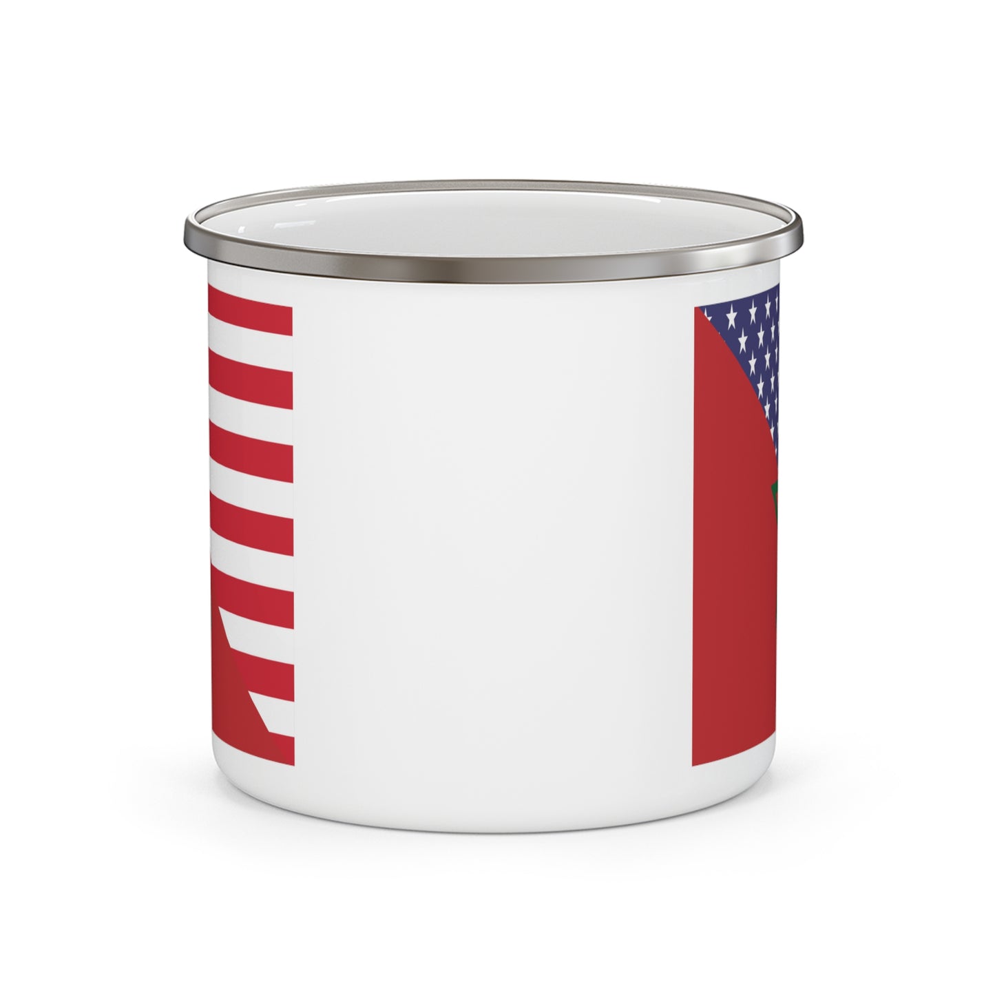 Moroccan American Flag Morocco USA 12oz Enamel Mug