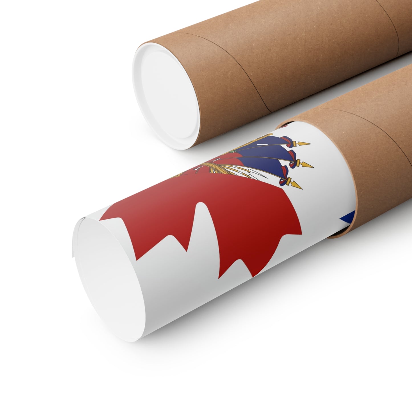 Haitian Canadian Flag | Half Haiti Canada Canadien Premium Matte Poster