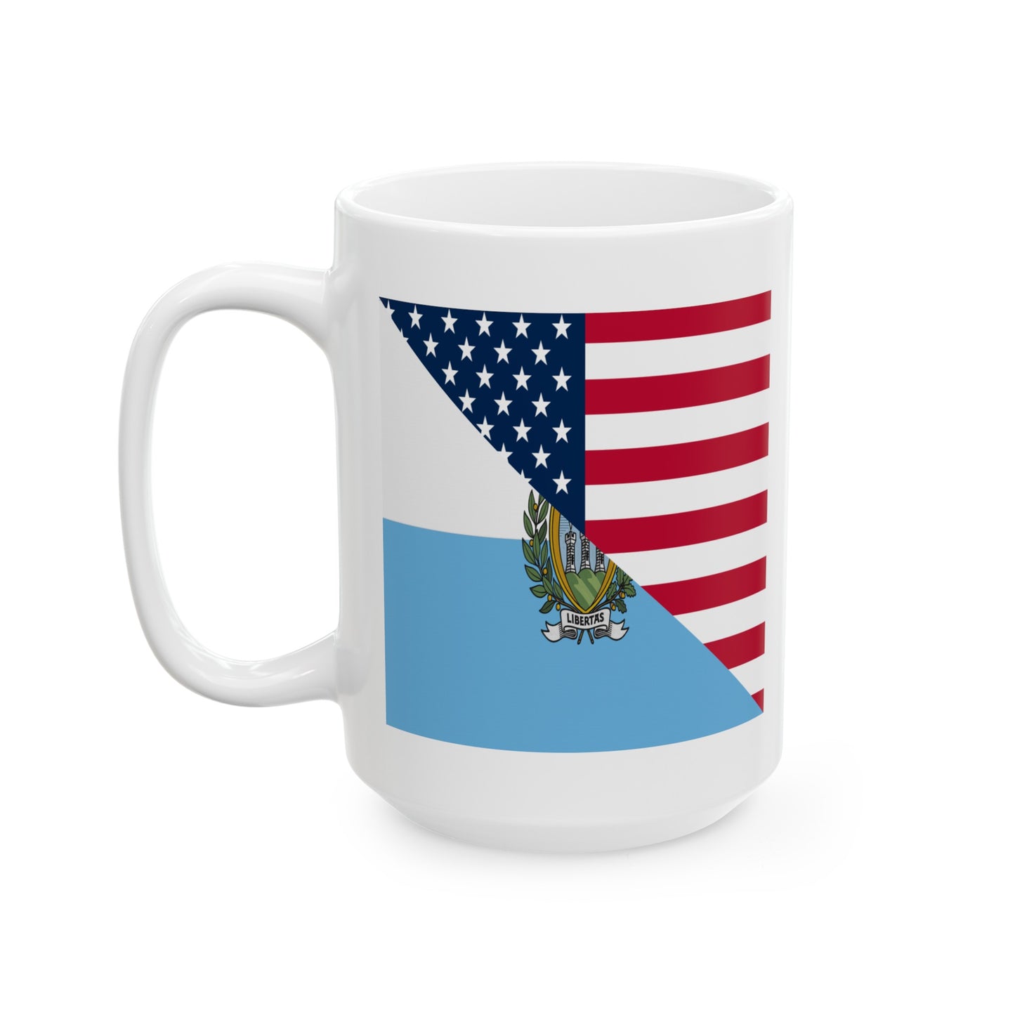 San Marino American Flag Half Sammarinese USA Ceramic Mug 11oz, 15oz Cup