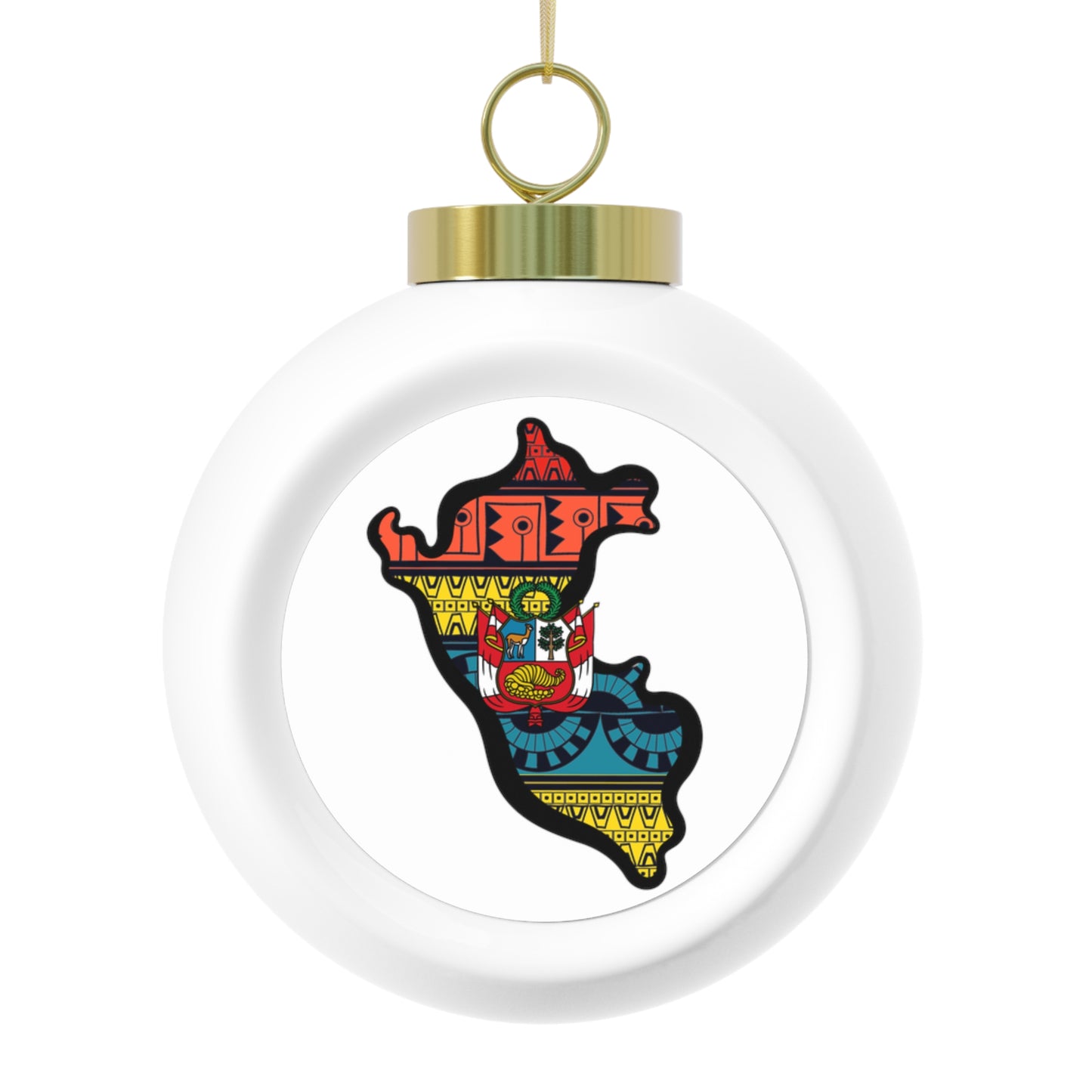 Peru Tribal Coat of Arms Peruvian Christmas Tree Ball Ornament