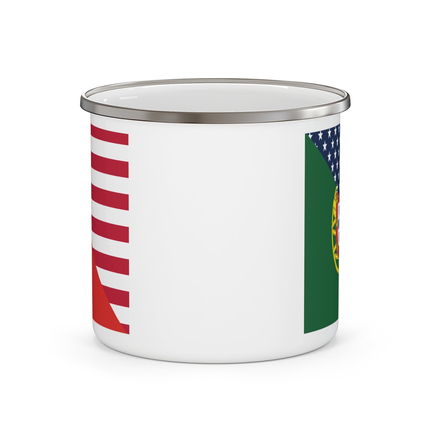 Portugal American Flag Half Portuguese USA 12oz Enamel Mug