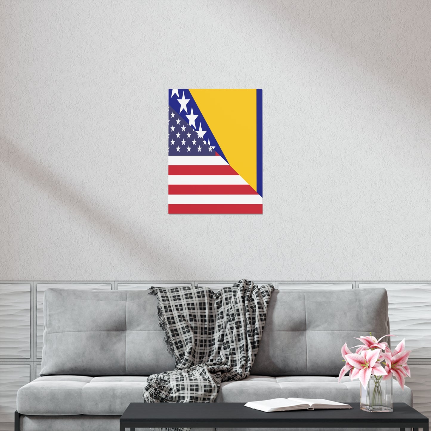 Bosnia Herzegovina American Flag Premium Matte Poster