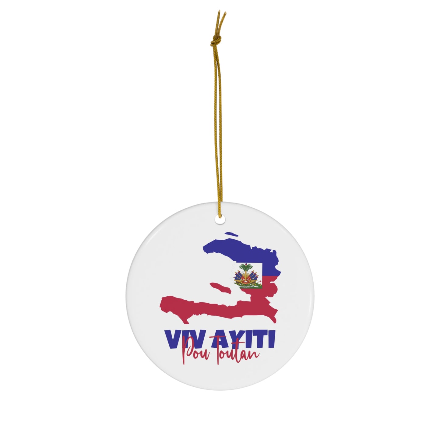 Viv Ayiti Pou Toutan Haitian Forever Haiti Ceramic Ornament | Christmas Tree Ornaments