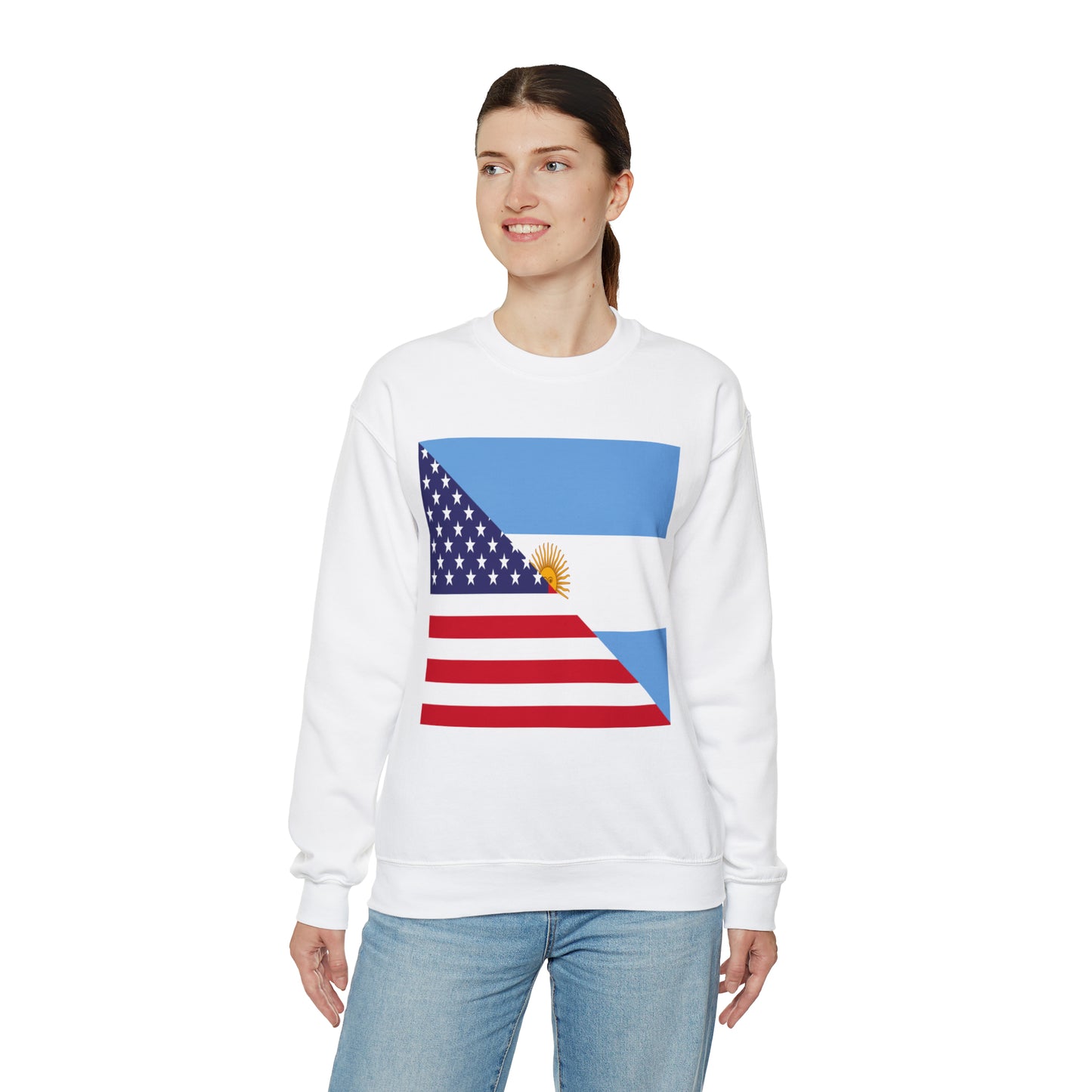 Argentina American Flag Argentinian USA Half Unisex Sweatshirt