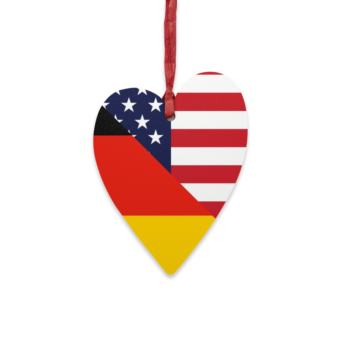 German American Flag Germany USA Wooden Ornament