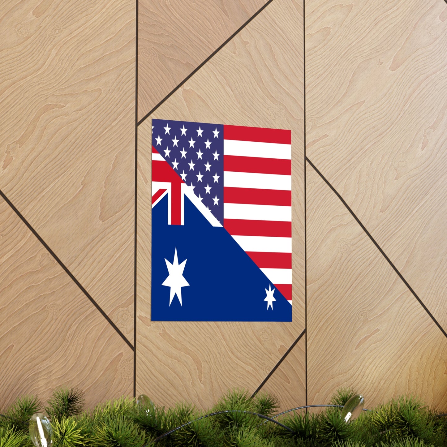 Australian American Flag Australia USA Premium Matte Poster