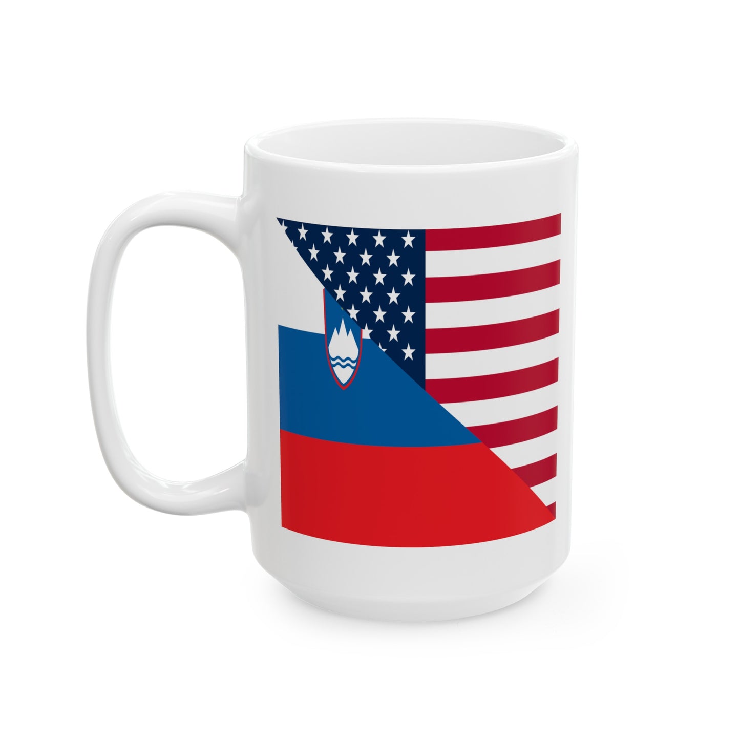 Slovenia American Flag Half Slovenian USA Ceramic Mug 11oz, 15oz Cup