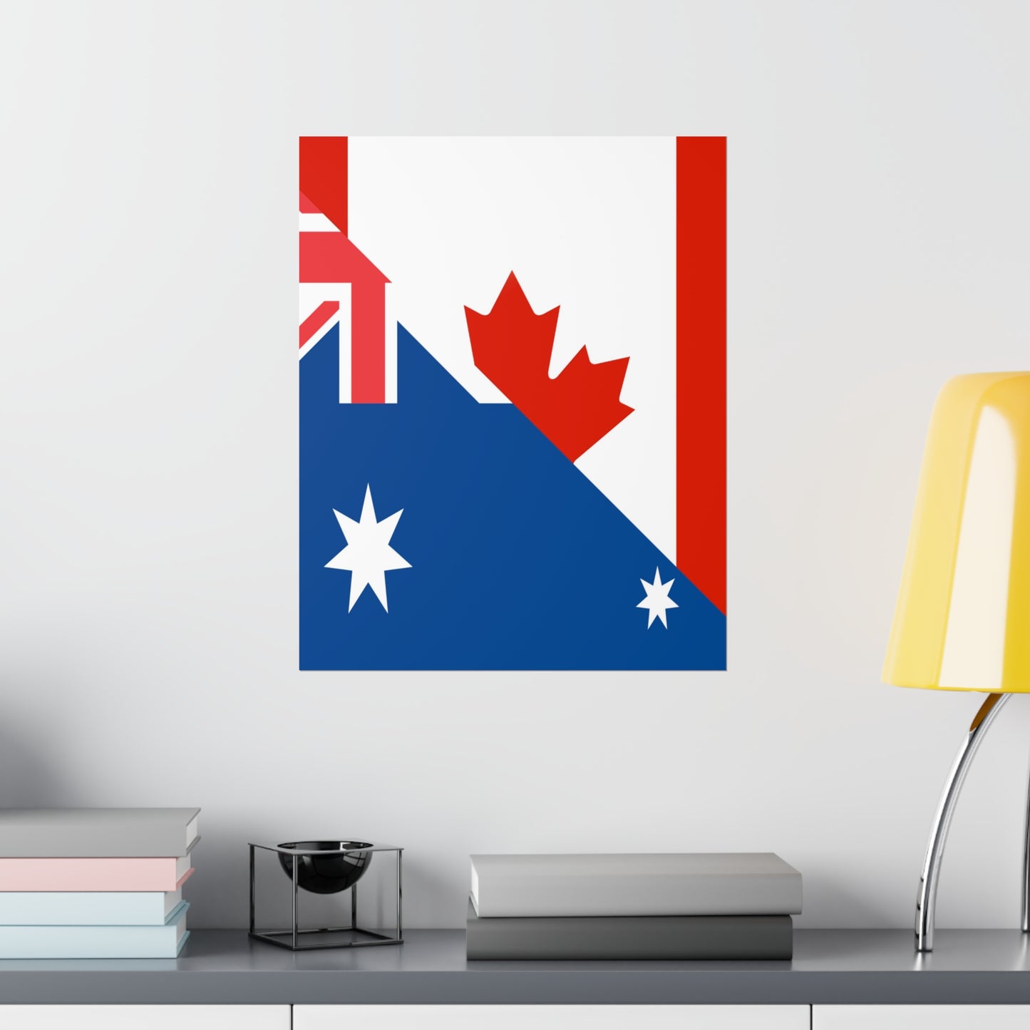 Australian Canadian Flag Half Australia Canada Premium Matte Poster