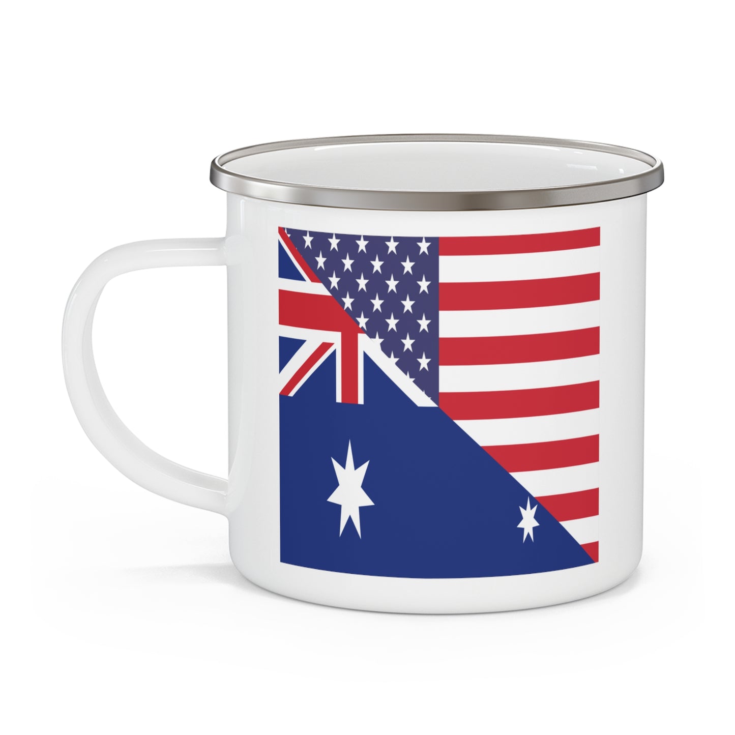 Australian American Flag Australia USA 12oz Enamel Mug