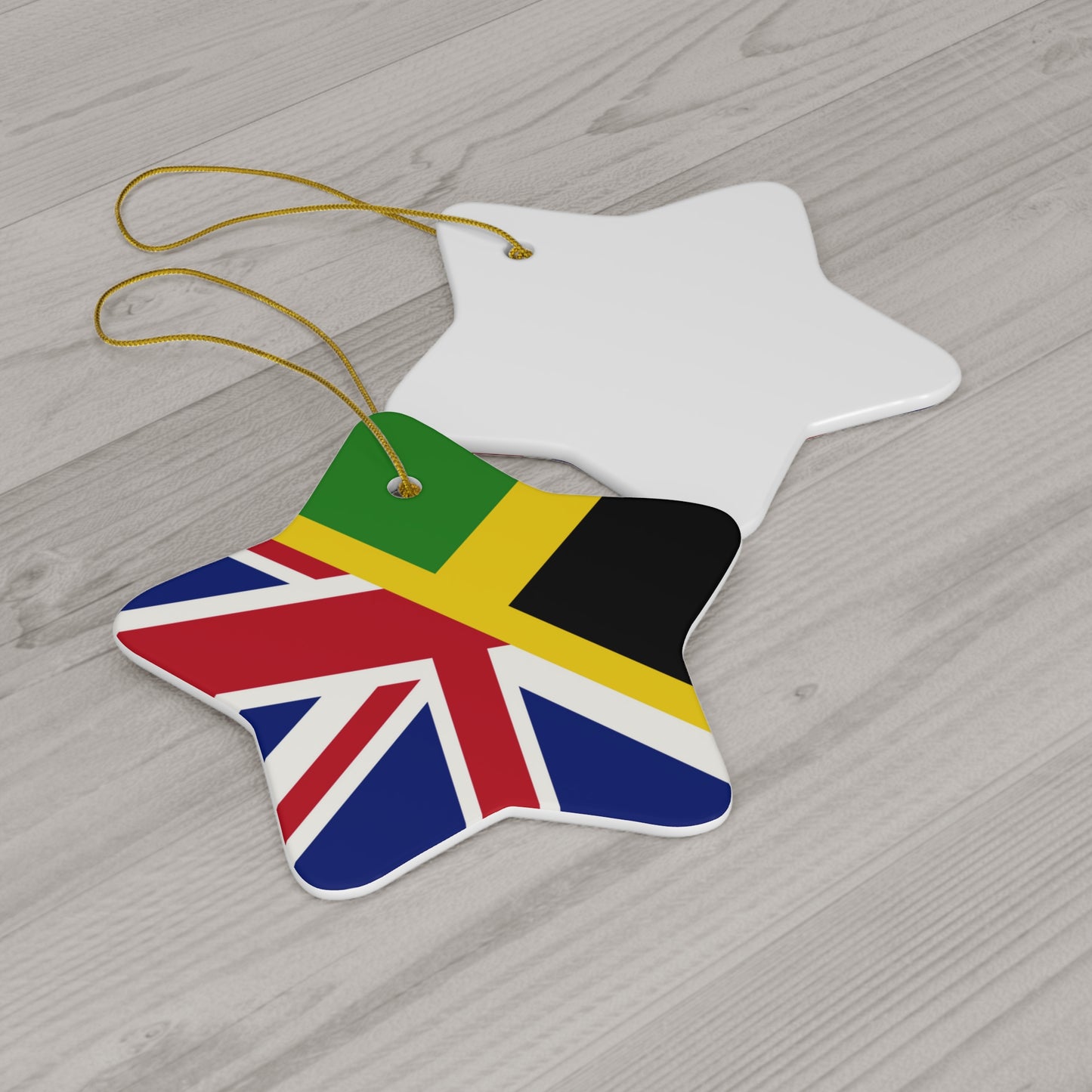 English Jamaican Flag | Half Jamaica England Flag Ceramic Ornament | Christmas Tree Ornaments