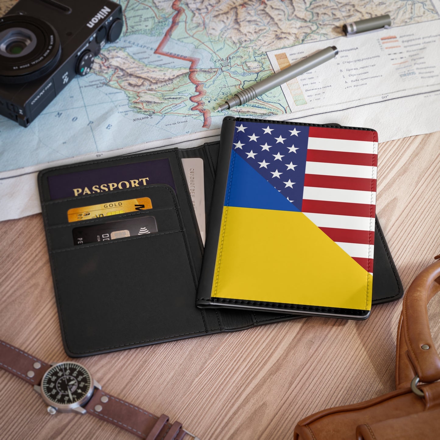 Ukrainian American Passport Cover | Ukraine USA Travel