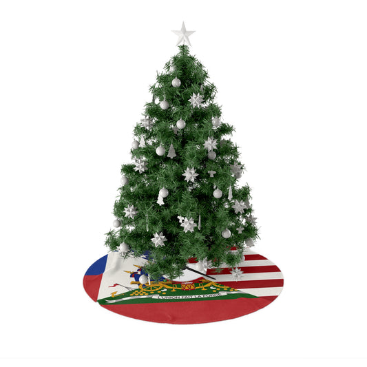 Haiti America Flag | Half Haitian American Flag Ayiti Christmas Tree Skirt