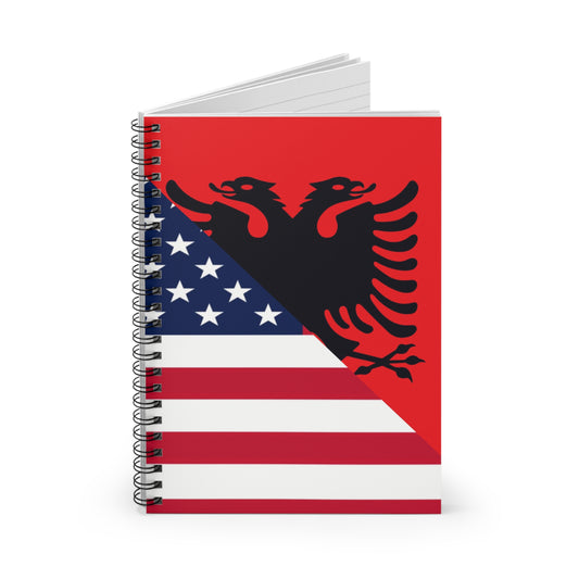 Albanian American Flag Albania USA Spiral Notebook - Ruled Line