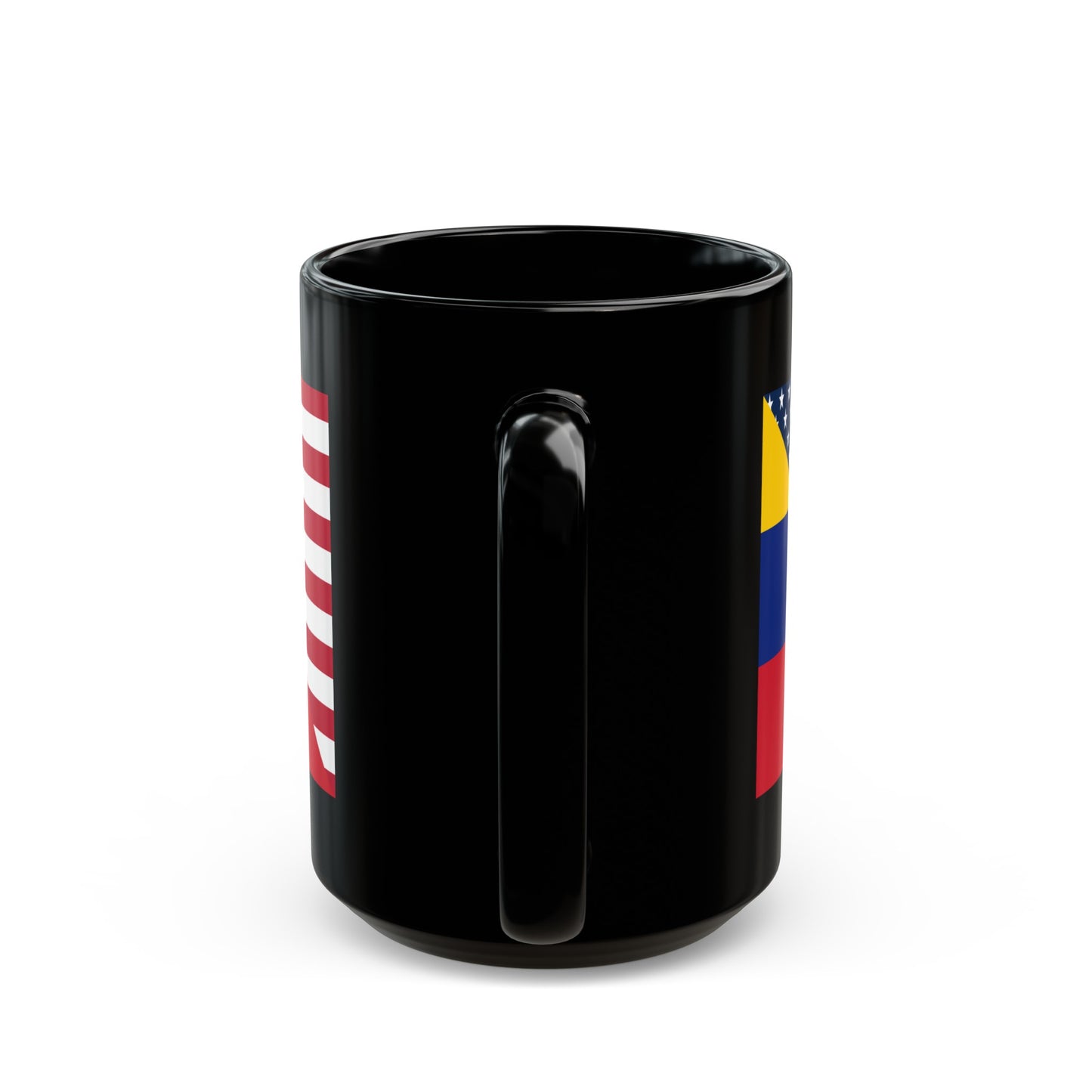 Venezuela American Flag Half Venezuelan USA Black Mug (11oz, 15oz)