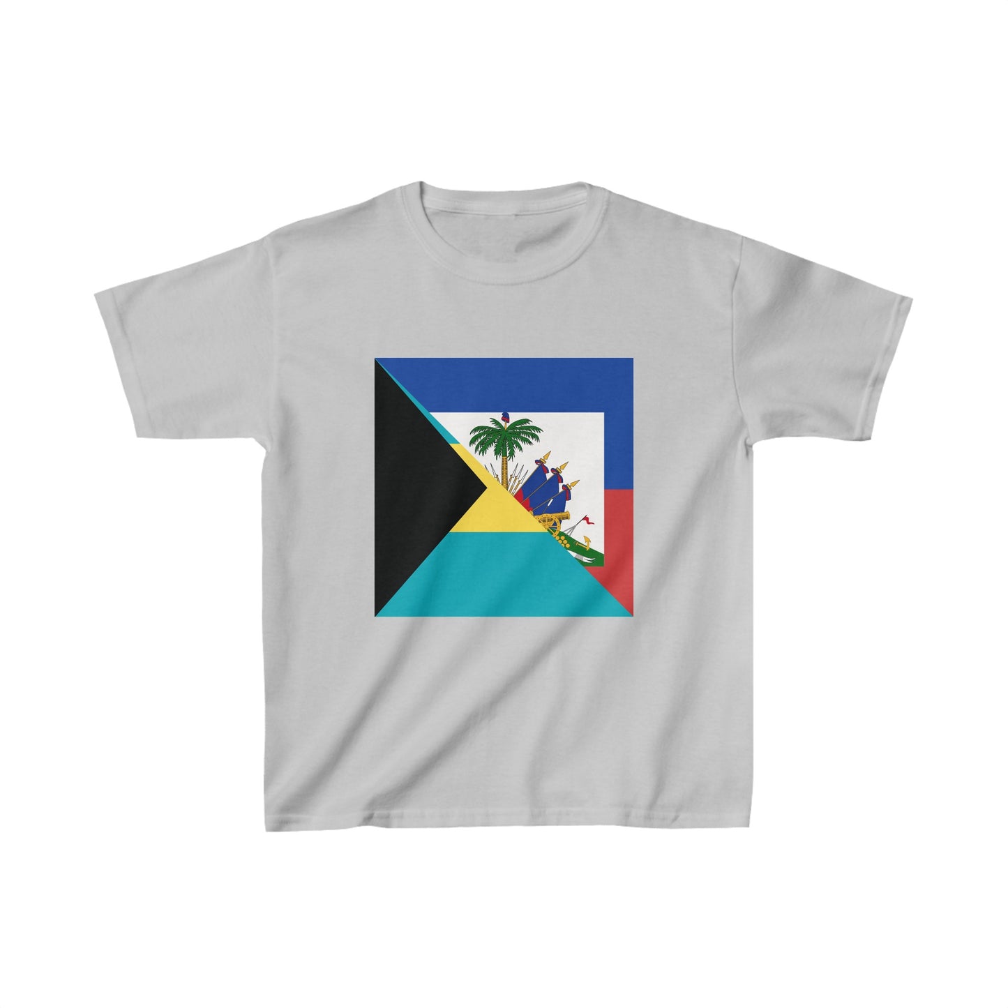 Kids Haiti Bahamas Flag | Half Haitian Bahamian Flag T-Shirt | Unisex Tee Shirt