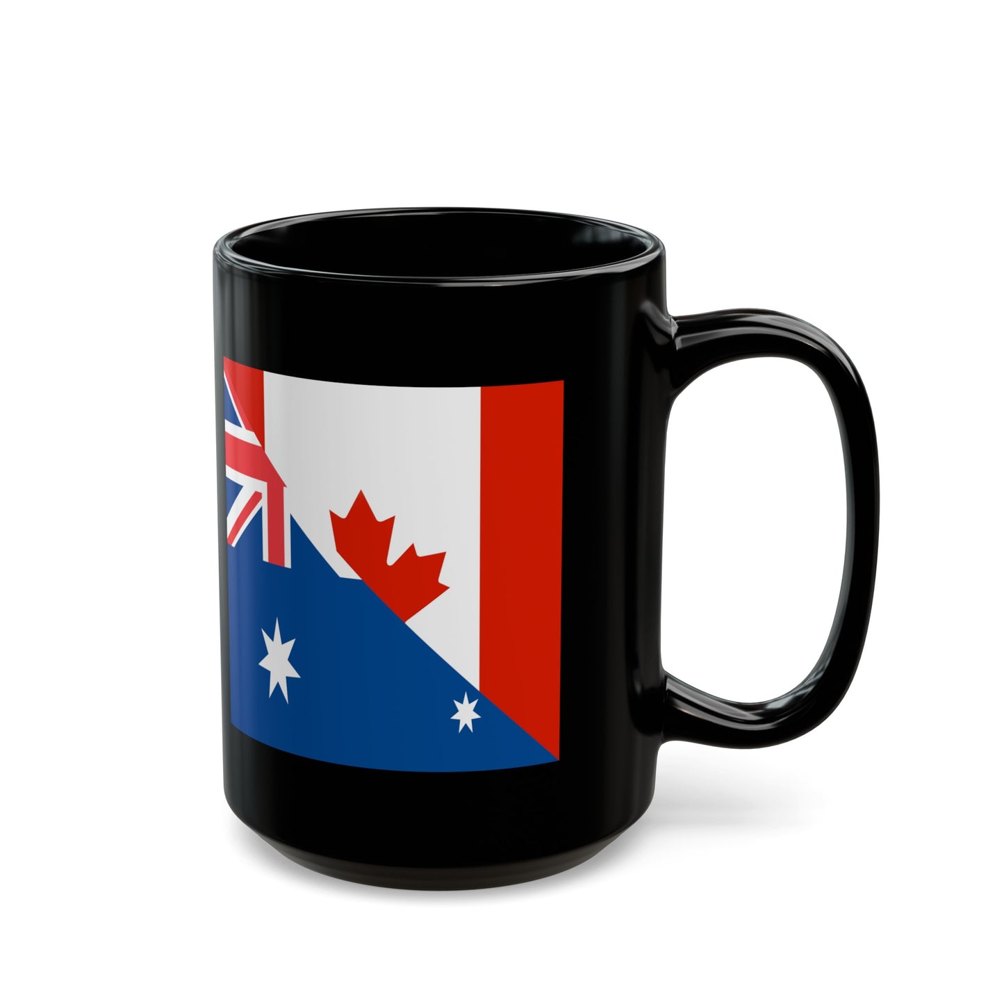 Australian Canadian Flag Half Australia Canada Black Mug (11oz, 15oz)