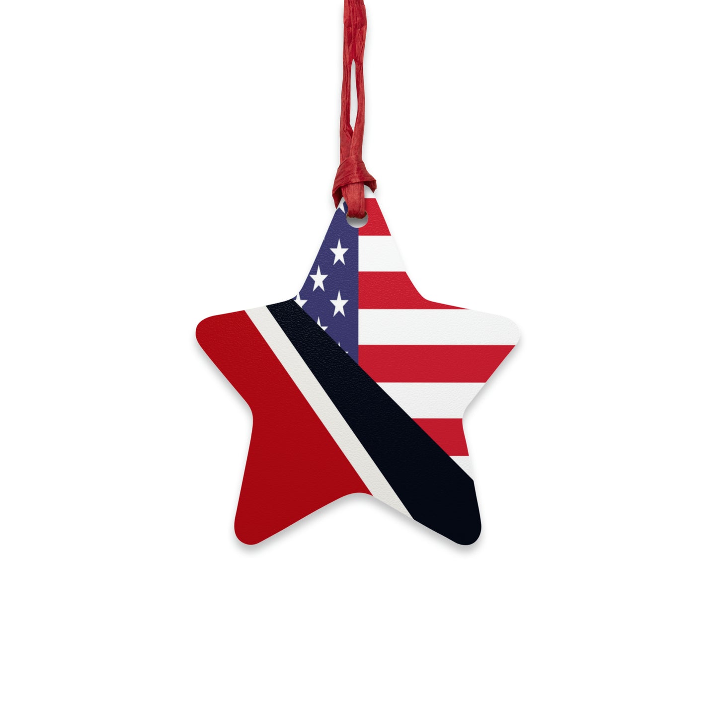 Trinidad American Flag Trini USA Wooden Ornament