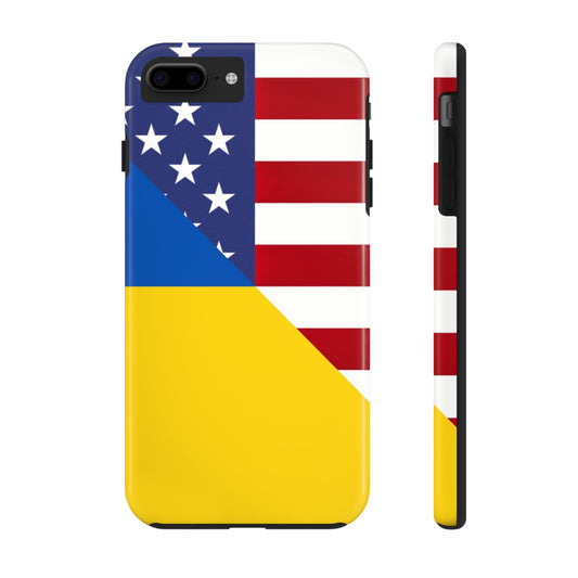 Ukrainian American Flag | Half Ukraine USA Tough Phone Cases