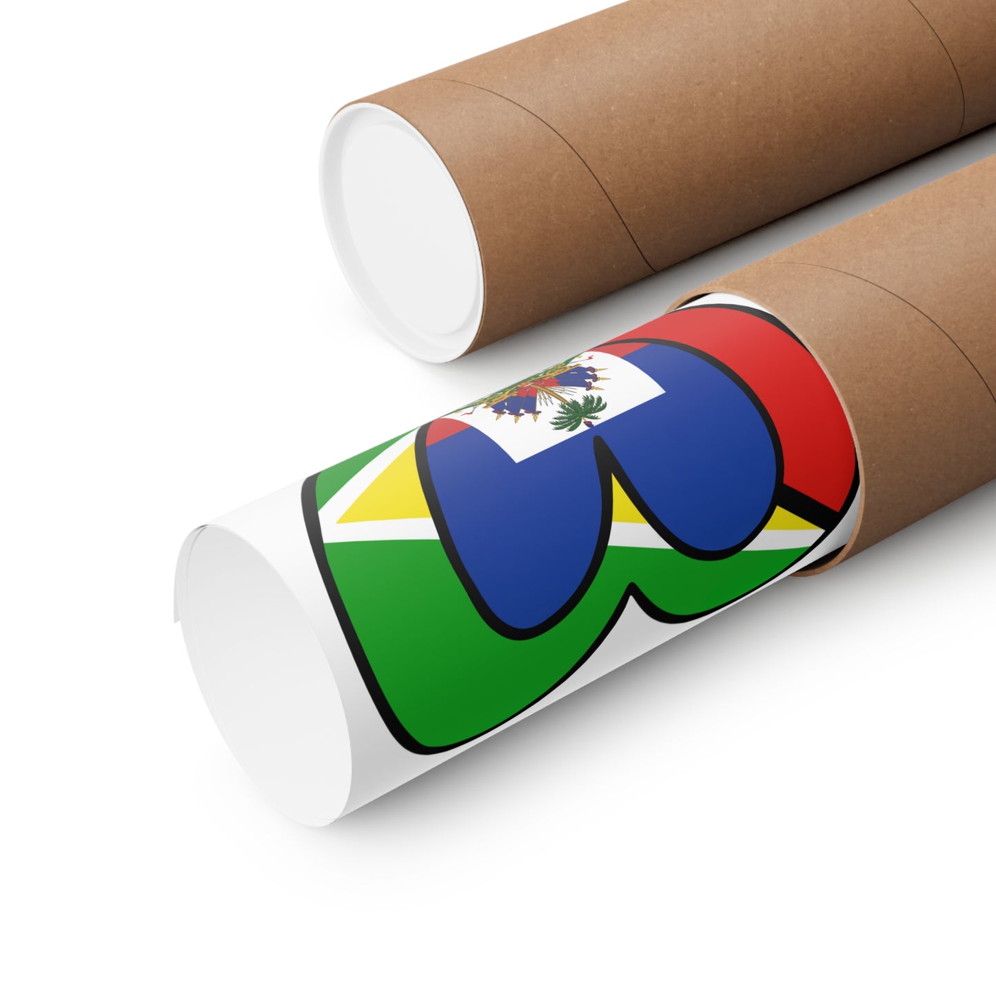 Guyanese Haitian Flag Inner Heart Guyana Haiti  Premium Matte Poster