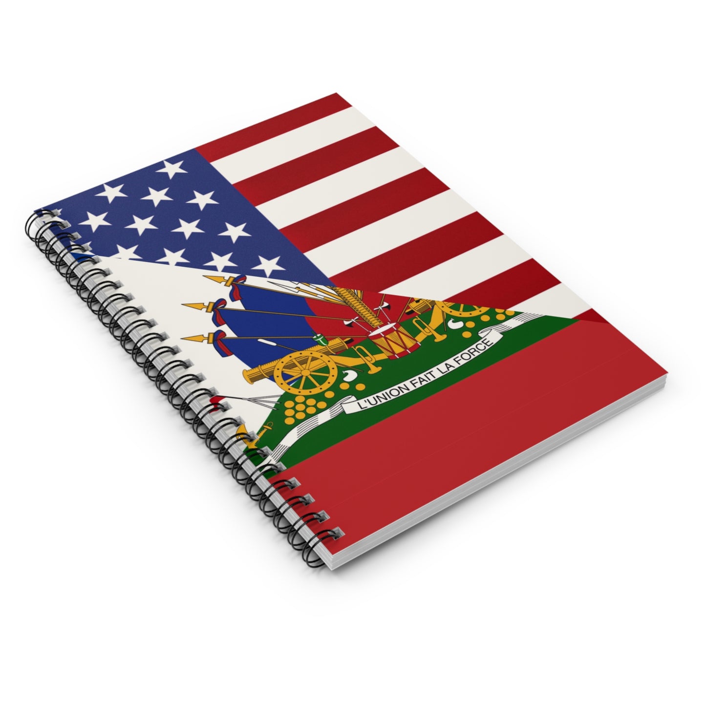 Haiti USA Flag Half Haitian American Spiral Notebook - Ruled Line