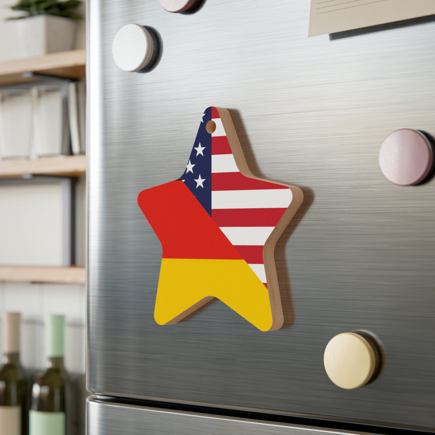 German American Flag Germany USA Wooden Ornament